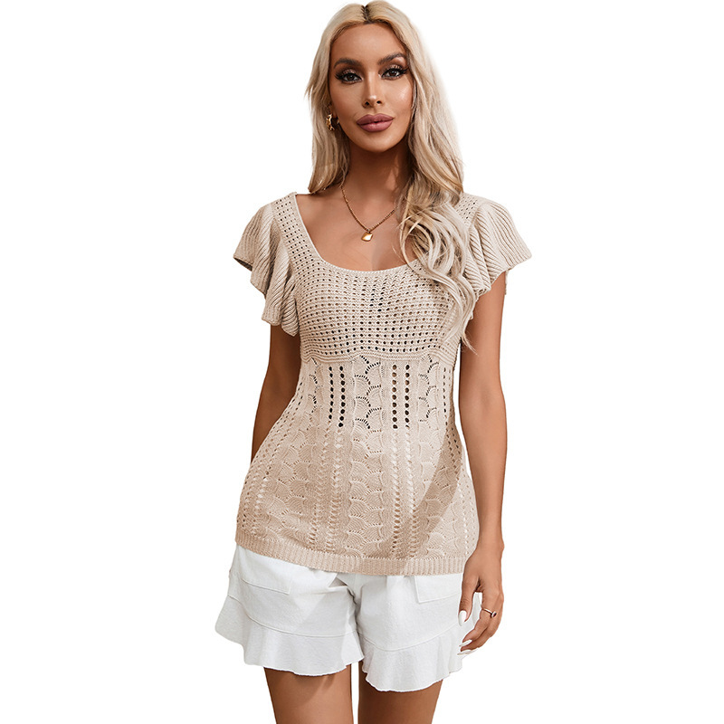 European And American Leisure Versatile Lotus Leaf Sweater - LC2724580 P15, XXXL