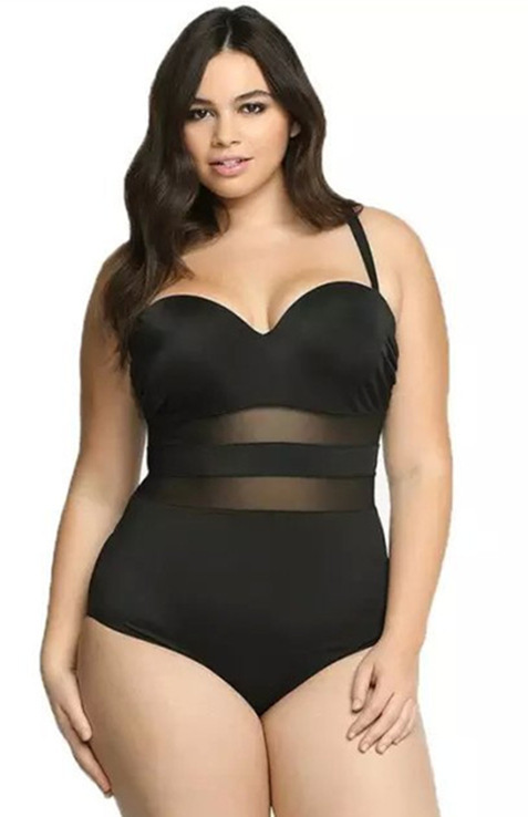 Women's plus size swimsuit - BlackA, 4XL