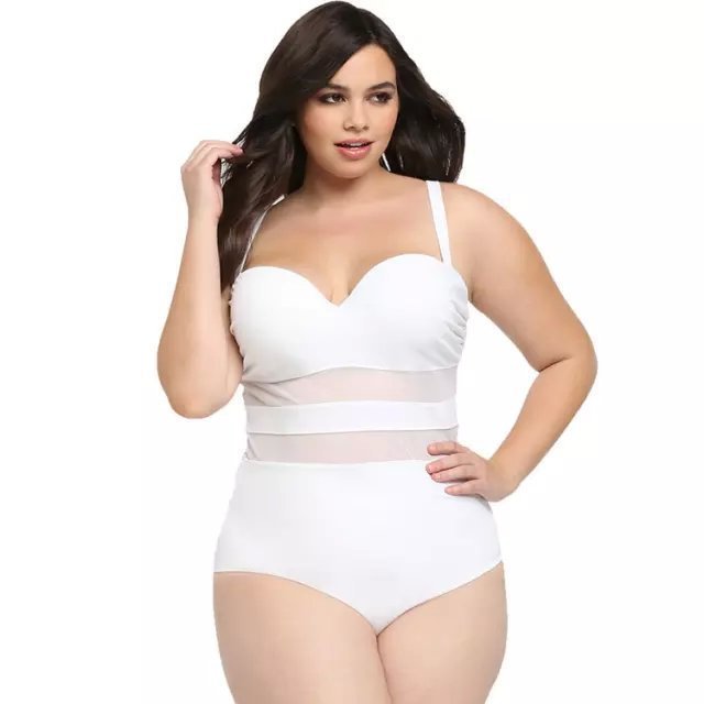 Women's plus size swimsuit - White, 3XL