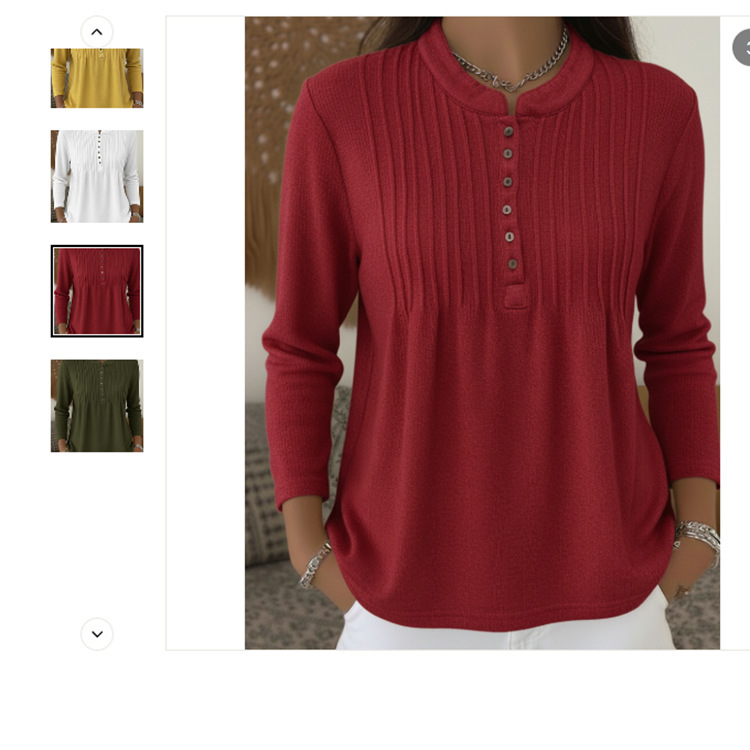 Womens Casual Crew-neck Knit Top - Red, 3XL