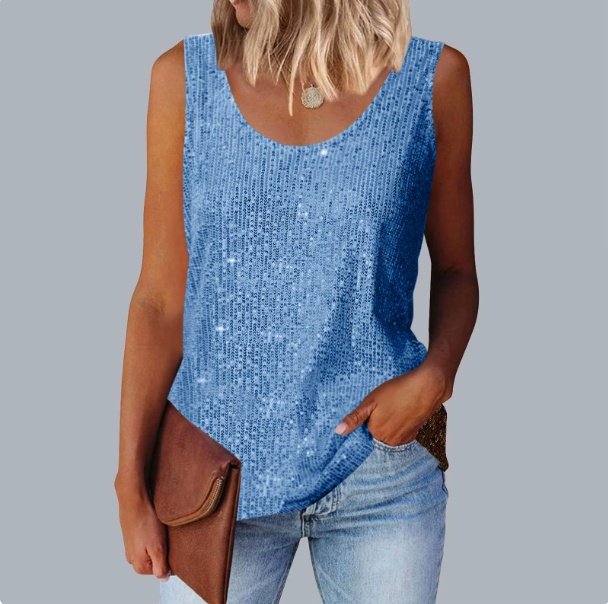 Women Tank Top - Light Blue, XXXXXL