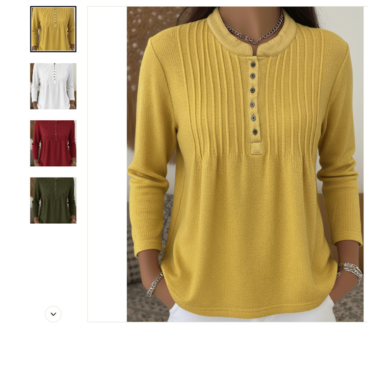 Womens Casual Crew-neck Knit Top - Yellow, 5XL