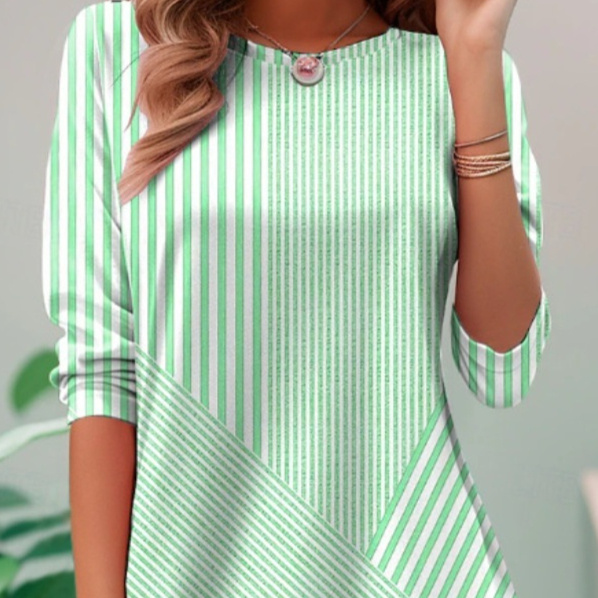 Plus Size Women's Cardigan Asymmetric Stripes Patchwork Top - TX11ACO, L