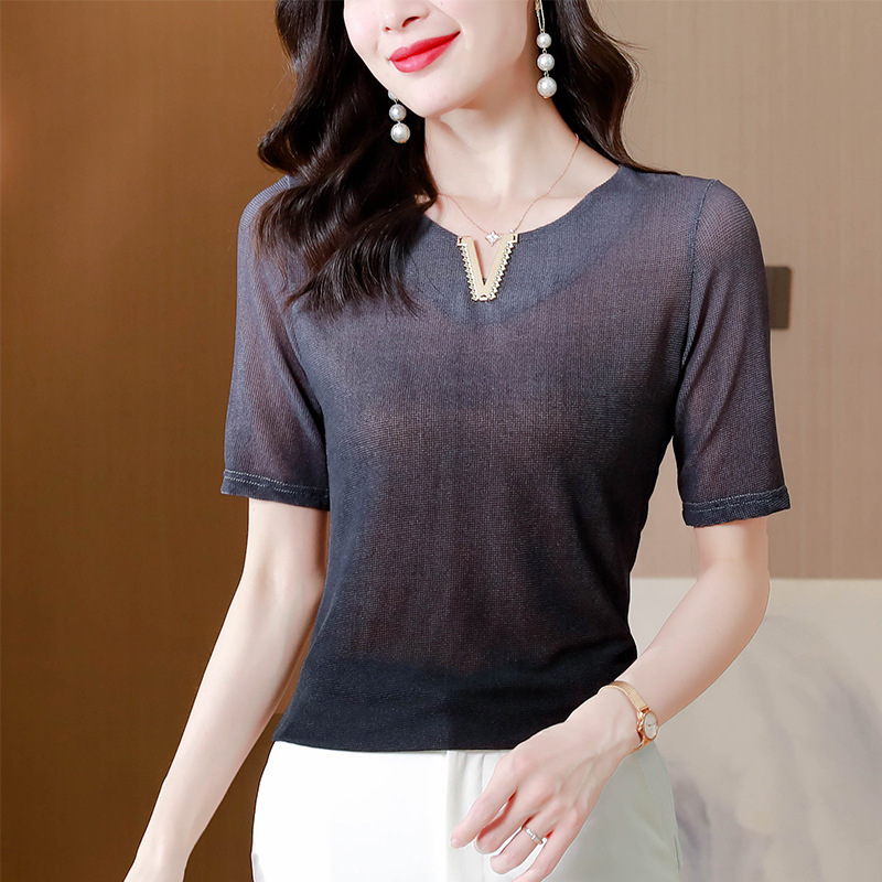 Fashion Gradient Pullover Slim Fit Shirt - Grey, 2XL