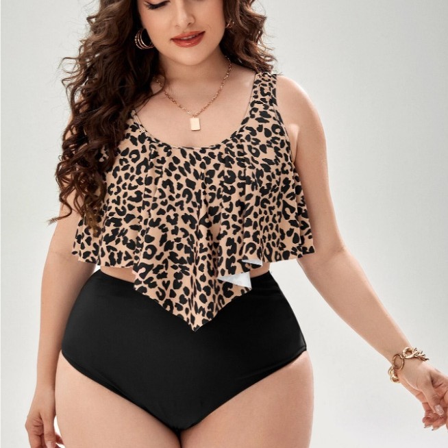 Bikini Leopard Print Swimsuit For Women - Graph color, 3XL