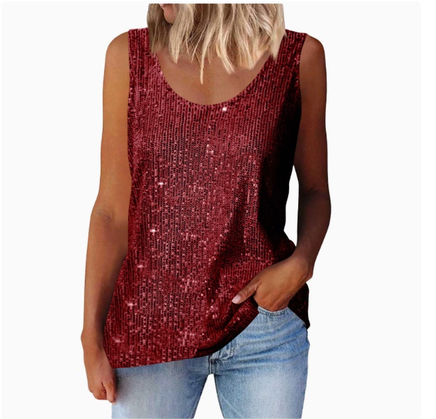Women Tank Top - Wine Red, S