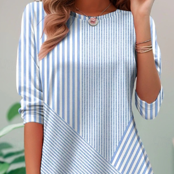 Plus Size Women's Cardigan Asymmetric Stripes Patchwork Top - TX11ARP, XL